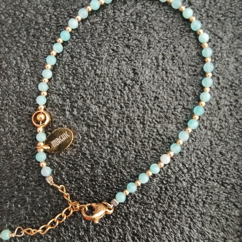 New In Box MORCHIC 18K GOLD PLATED GEMSTONE BRACELET